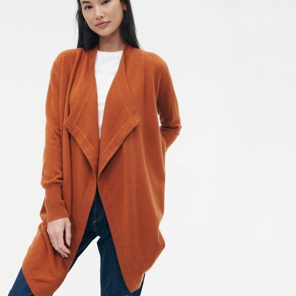 NAADAM Sweaters - NAADAM Soft Cashmere Open Front Cardigan in Cider XS